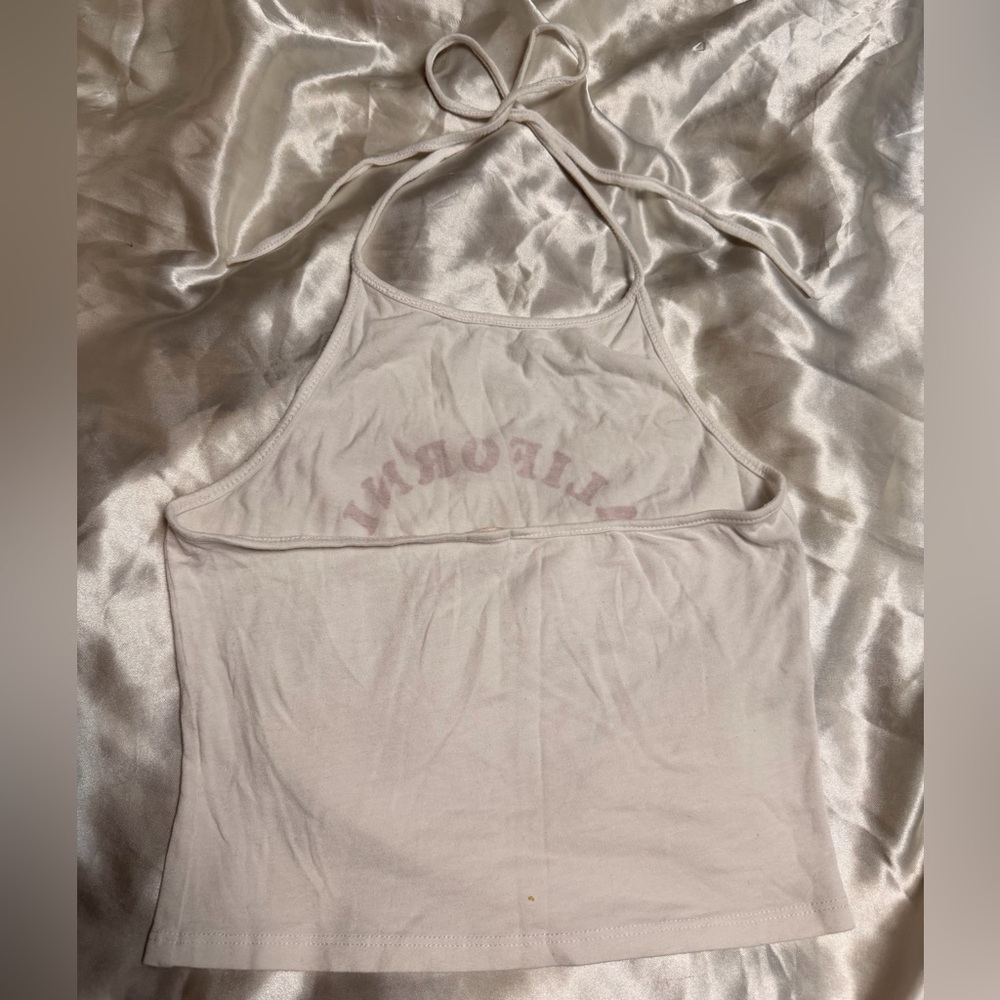 California 1984 White and Red Halter Crop Top - Picture 3 of 4